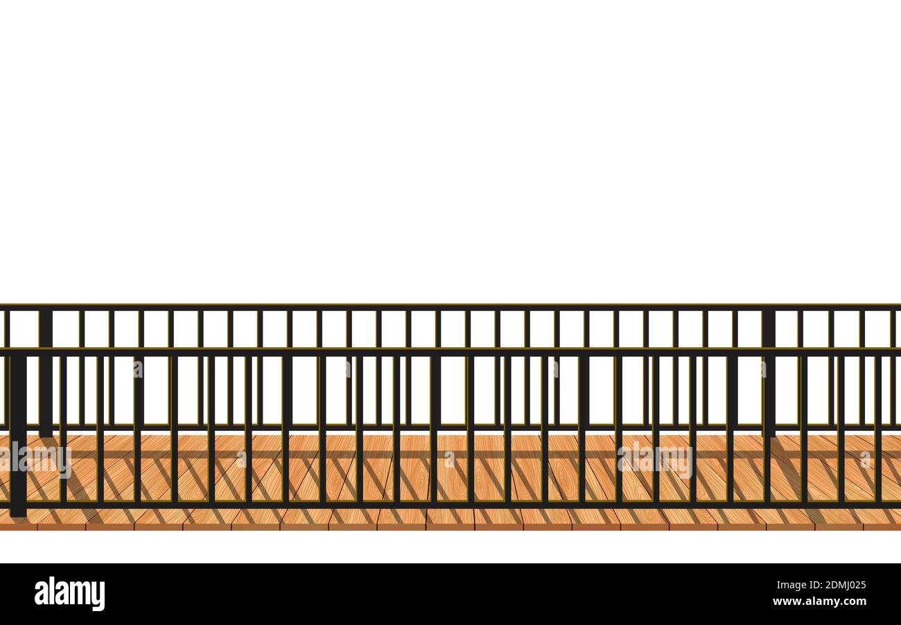 Holzbrücke auf weißem Hintergrund Stock Vektor