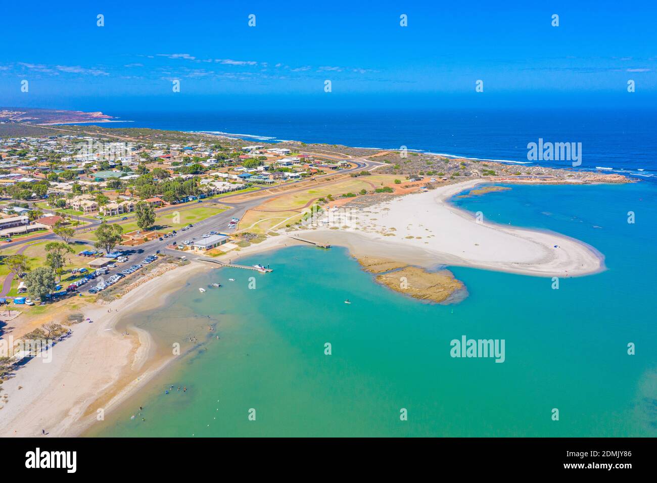 Luftaufnahme der Stadt Kalbarri in Australien Stockfoto