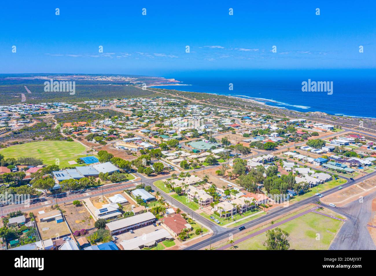 Luftaufnahme der Stadt Kalbarri in Australien Stockfoto