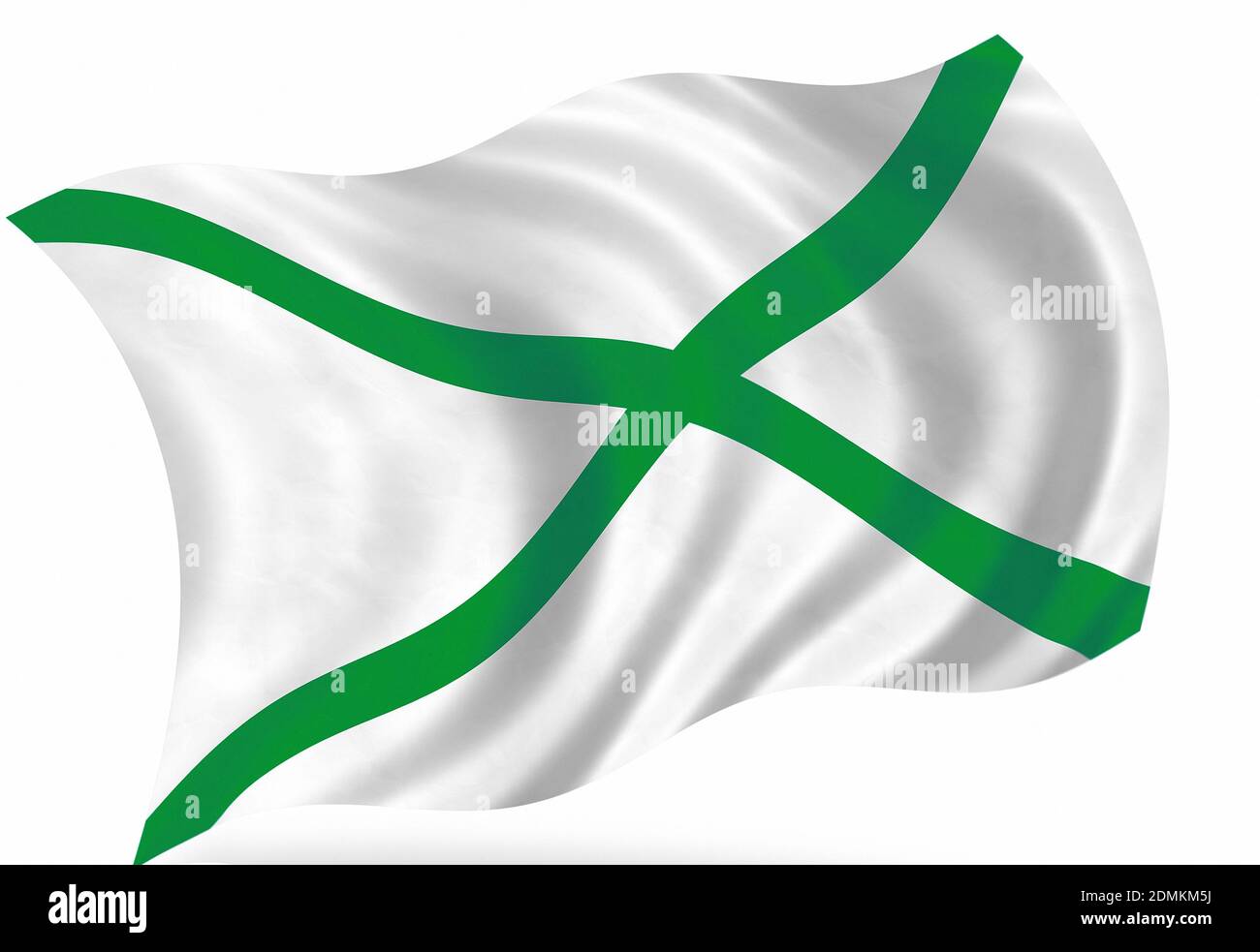 Ökologische konzeptionelle Flagge, isoliert auf Weiß Stockfoto