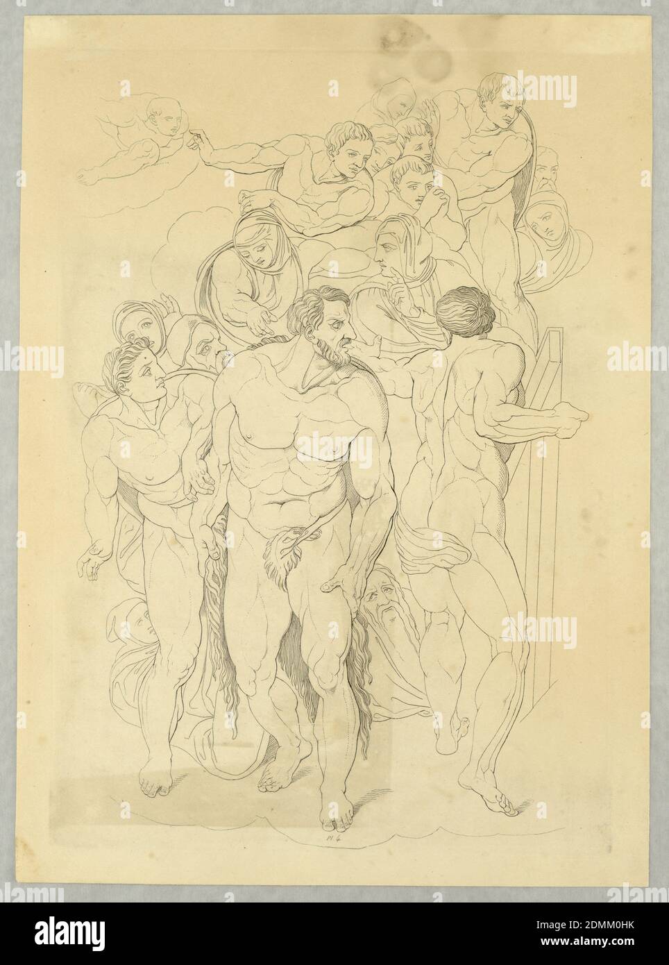 Teller, aus Le Jugement Universel, Tommaso Piroli, italienisch, 1752 - 1824, Michelangelo Buonarroti, italienisch, 1475–1564, Radierung auf Papier, Teller 4, Europa, 1808, Druck Stockfoto