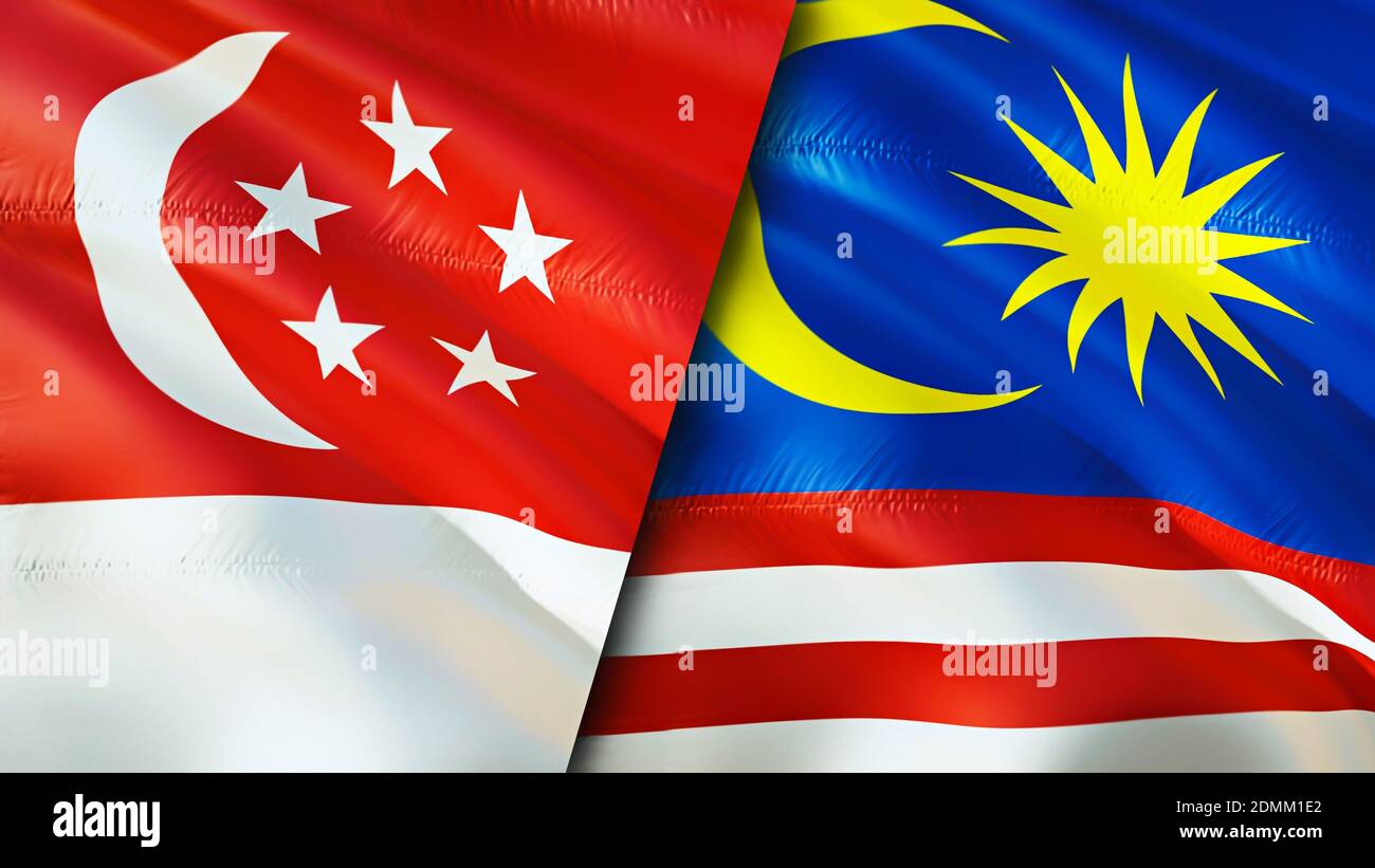 Malaysia Singapore Flags Stockfotos Und Bilder Kaufen Alamy