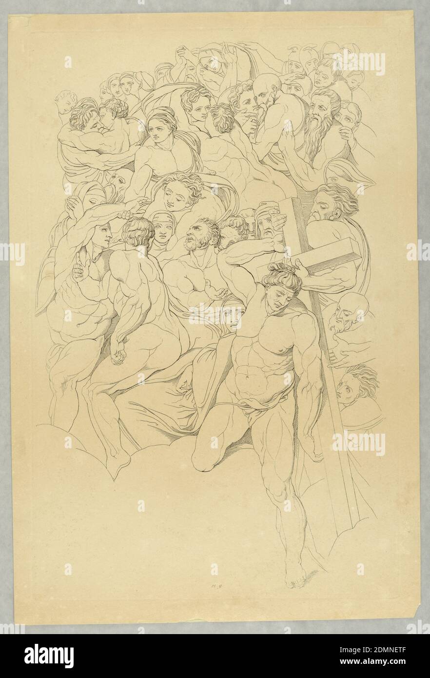 Teller, aus Le Jugement Universal, Tommaso Piroli, italienisch, 1752 - 1824, Michelangelo Buonarroti, italienisch, 1475–1564, Radierung auf Papier, Teller 9, Europa, 1808, Druck Stockfoto