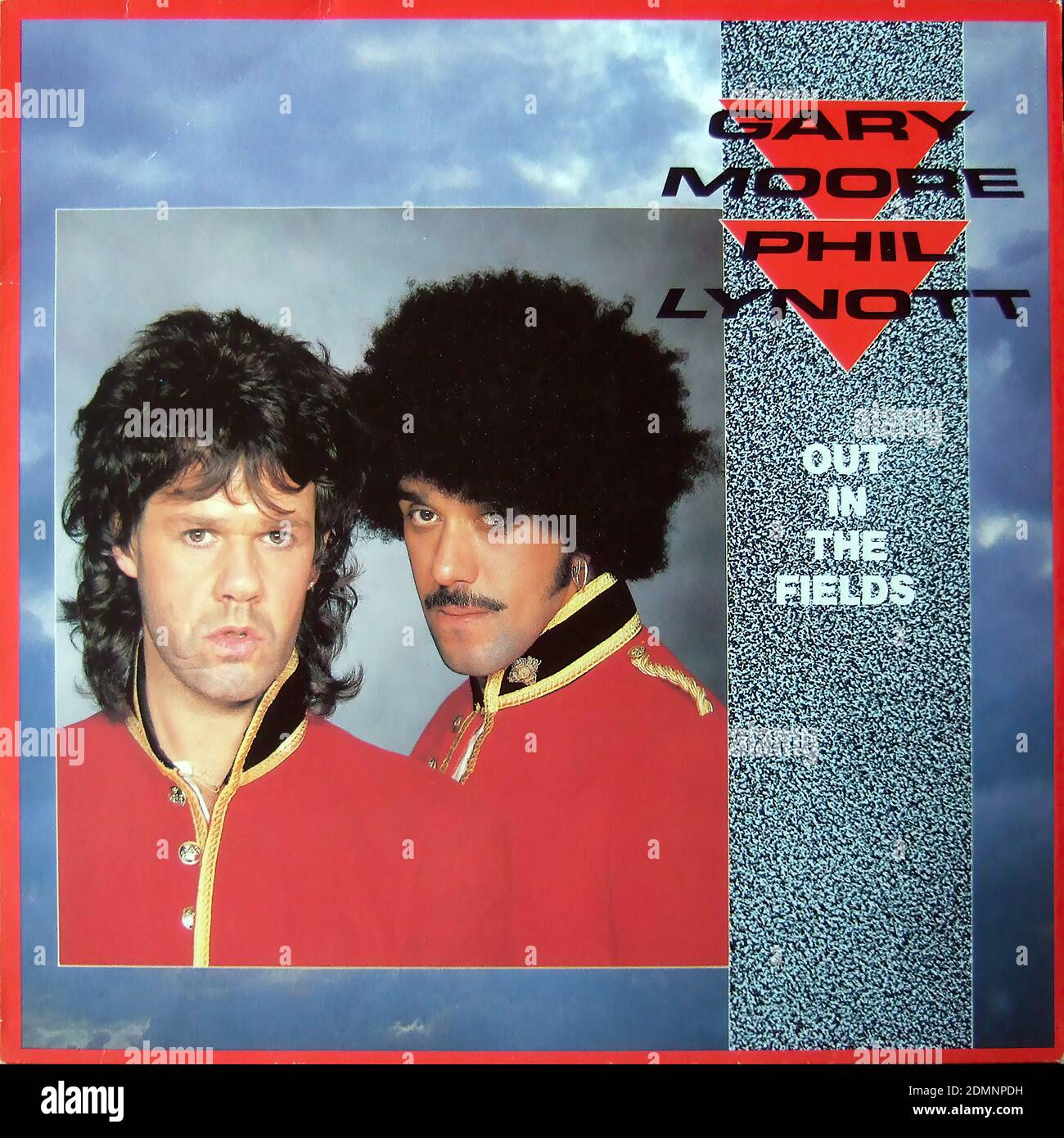 Gary Moore & Phil Lynott - Out in the Fields, Military man, Still in Love With You, Maxi Single 12 Inch 45t - Vintage Vinyl Album Cover Stockfoto