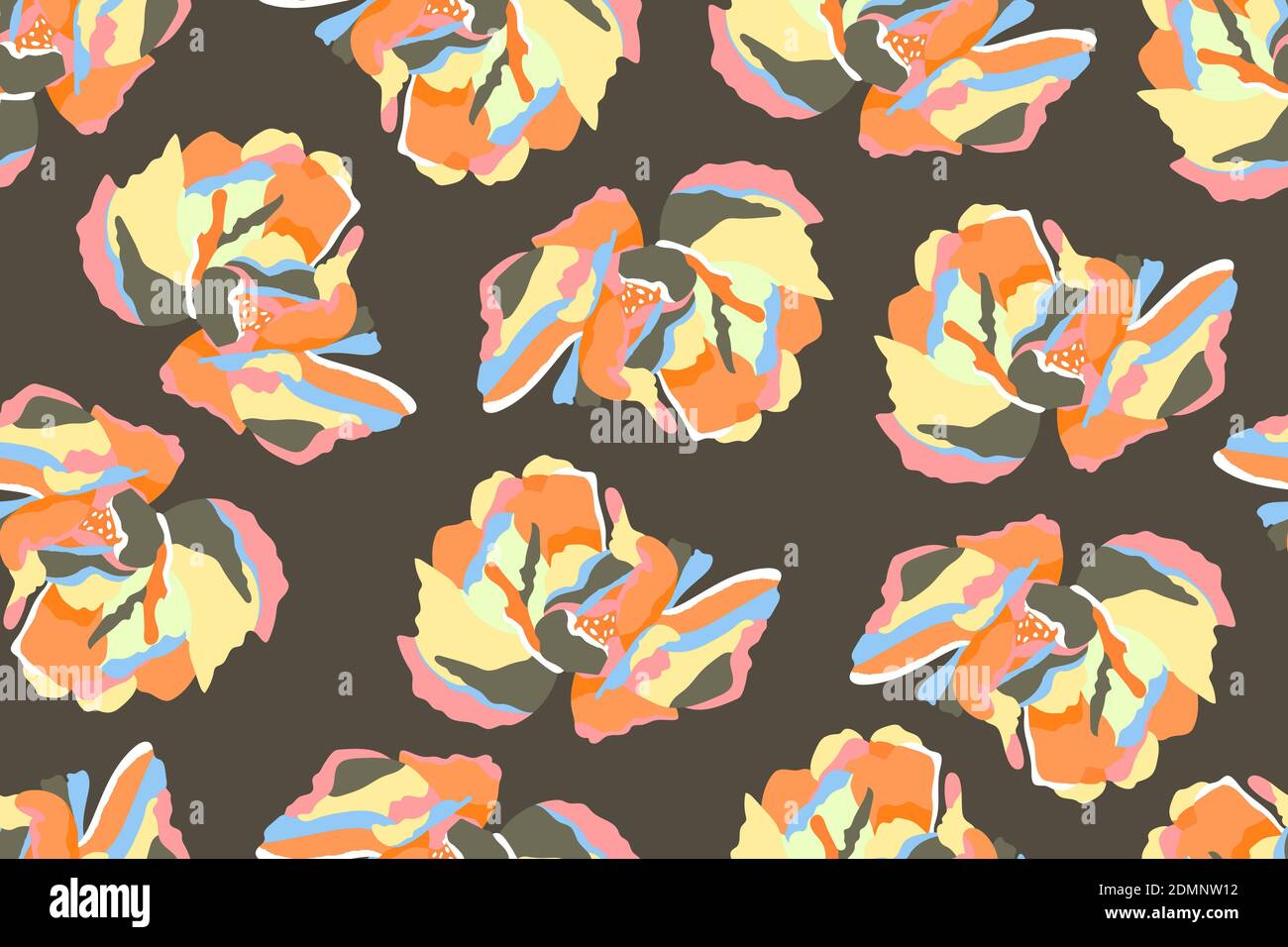 Vektor florale Nahtloses Muster. Bunte abstrakte Blumen Stock Vektor