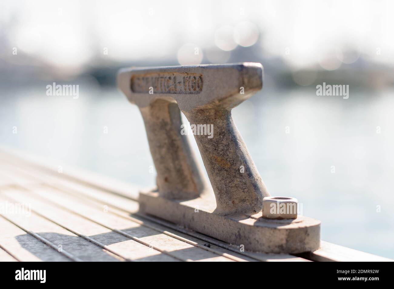 Nahaufnahme des Hafenmollers Stockfoto