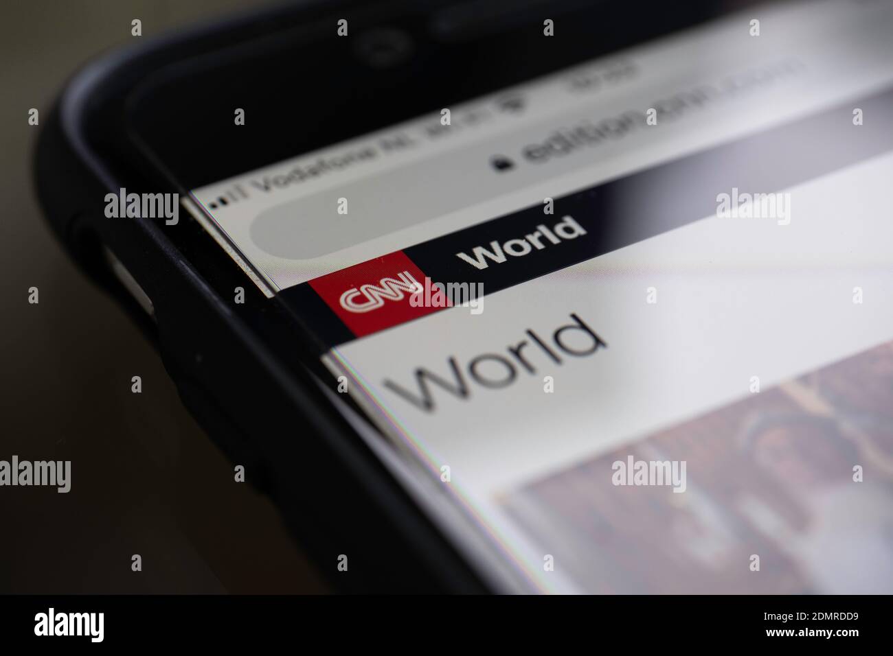 Nahaufnahme der CNN-Website auf einem Handy mit Geringe Schärfentiefe Stockfoto