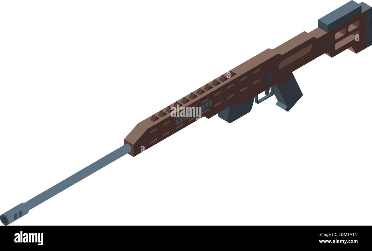 Armeegewehr-Symbol. Isometrische Armee Gewehr Vektor-Symbol für Web-Design isoliert auf weißem Hintergrund Stock Vektor