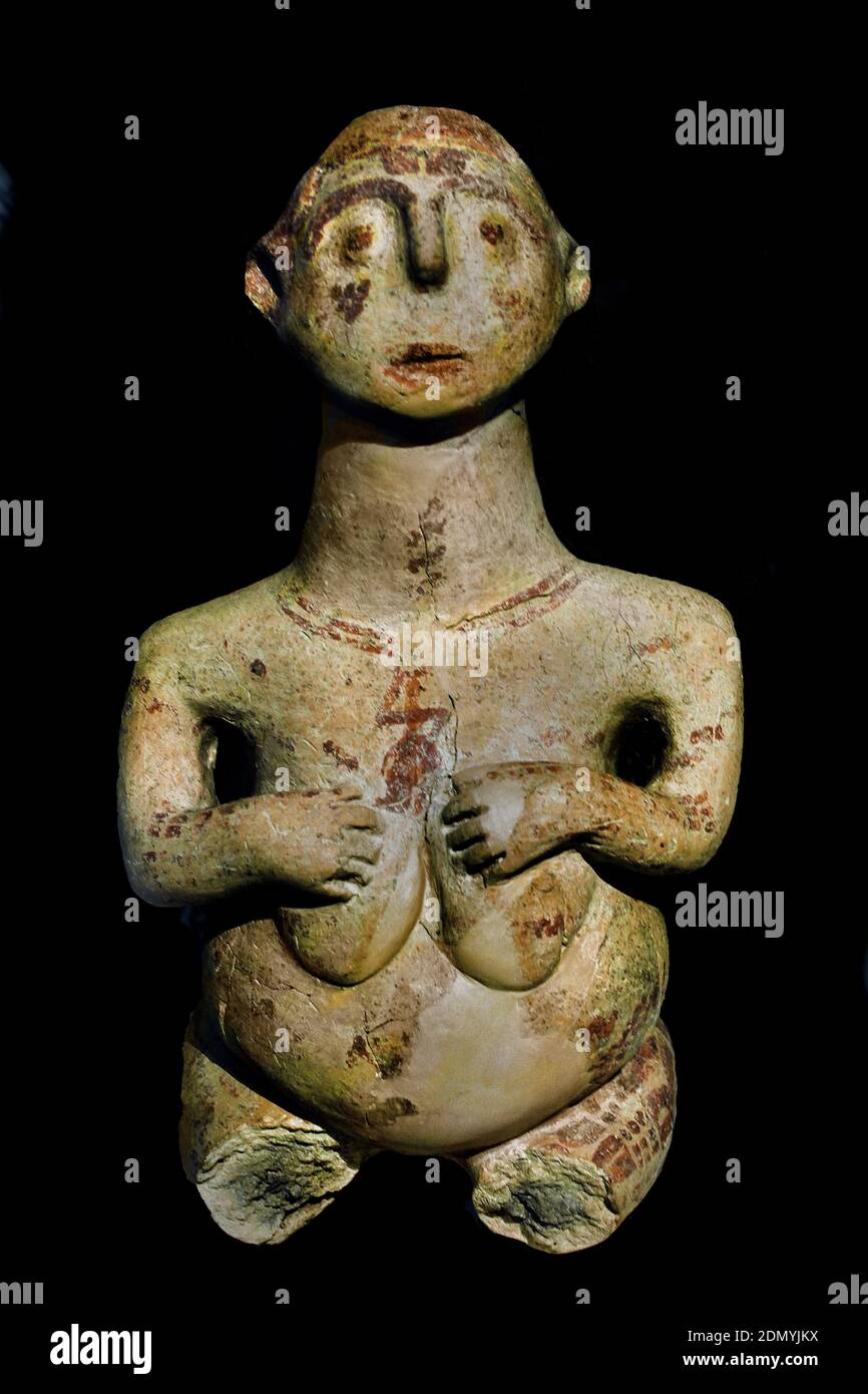 Schwangere Frau Souskiou Vathyrkatas, 3900-2500 v. Chr., Griechisch, Griechenland, Zypern, Zyprioten, Stockfoto