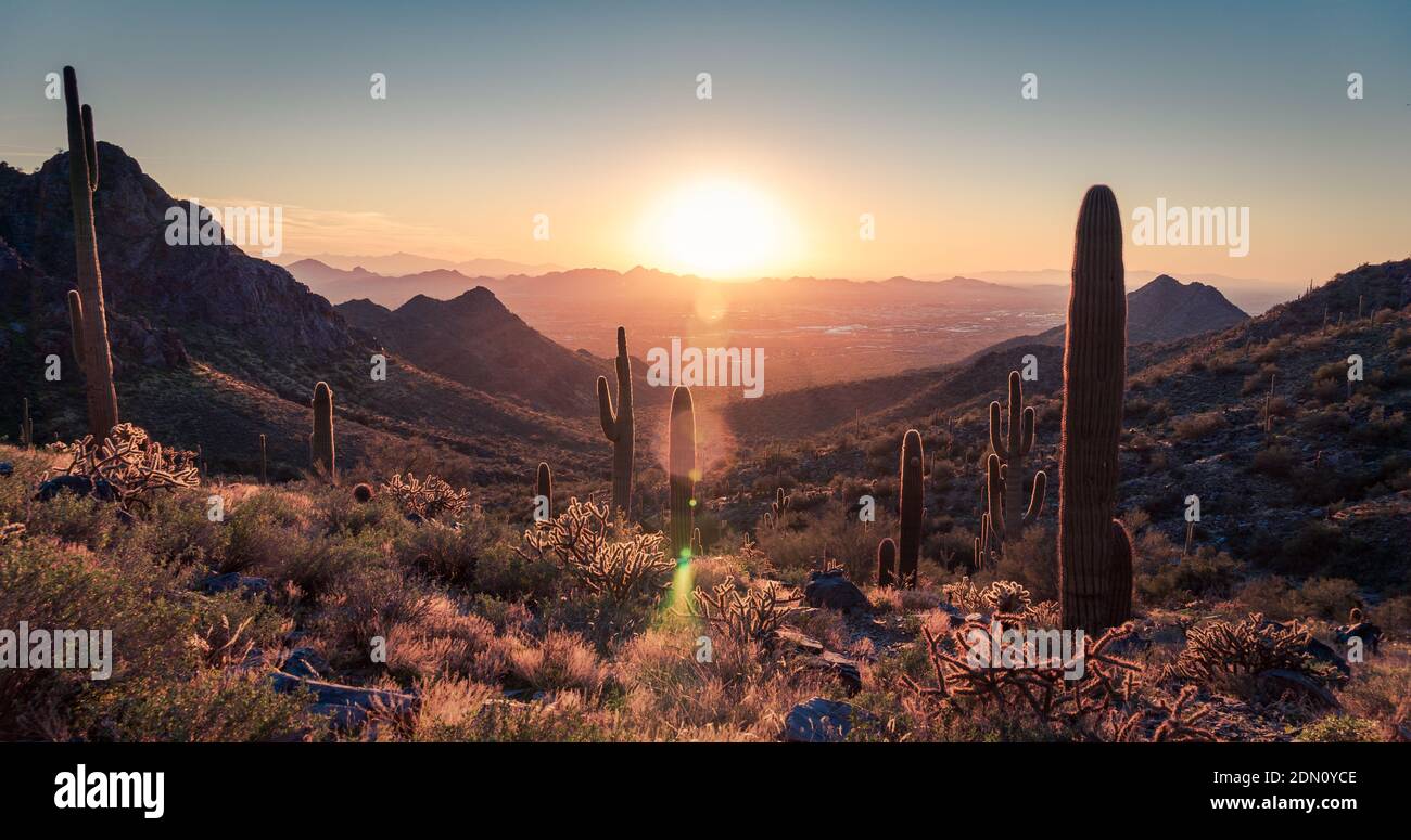 Szenischer Blick Auf Die Wüstenberge Gegen Den Himmel Bei Sonnenuntergang Stockfoto