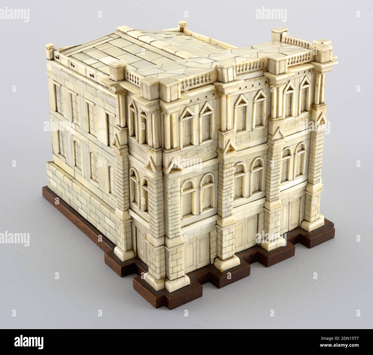 Venezianischer Palazzo, Elfenbein, Holz, Modell in Form eines venezianischen palazzo aus dem 17. Jahrhundert., Venedig, Italien, Ende 17.–18. Jahrhundert, Modelle und Prototypen, Dekorative Künste, Architekturmodell, Architekturmodell Stockfoto