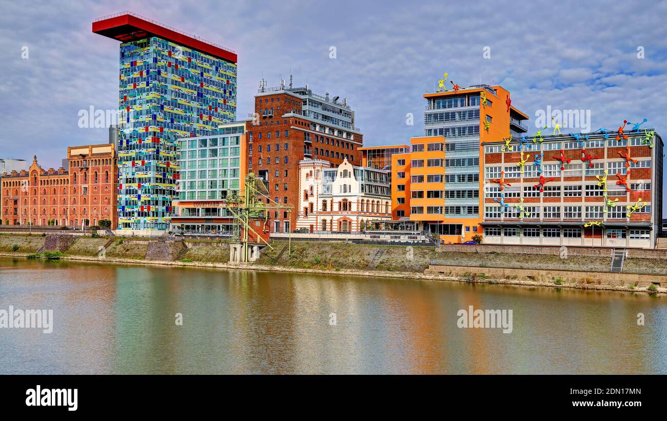 Düsseldorf-Hafen Medienhafen, Deutschland Stockfoto
