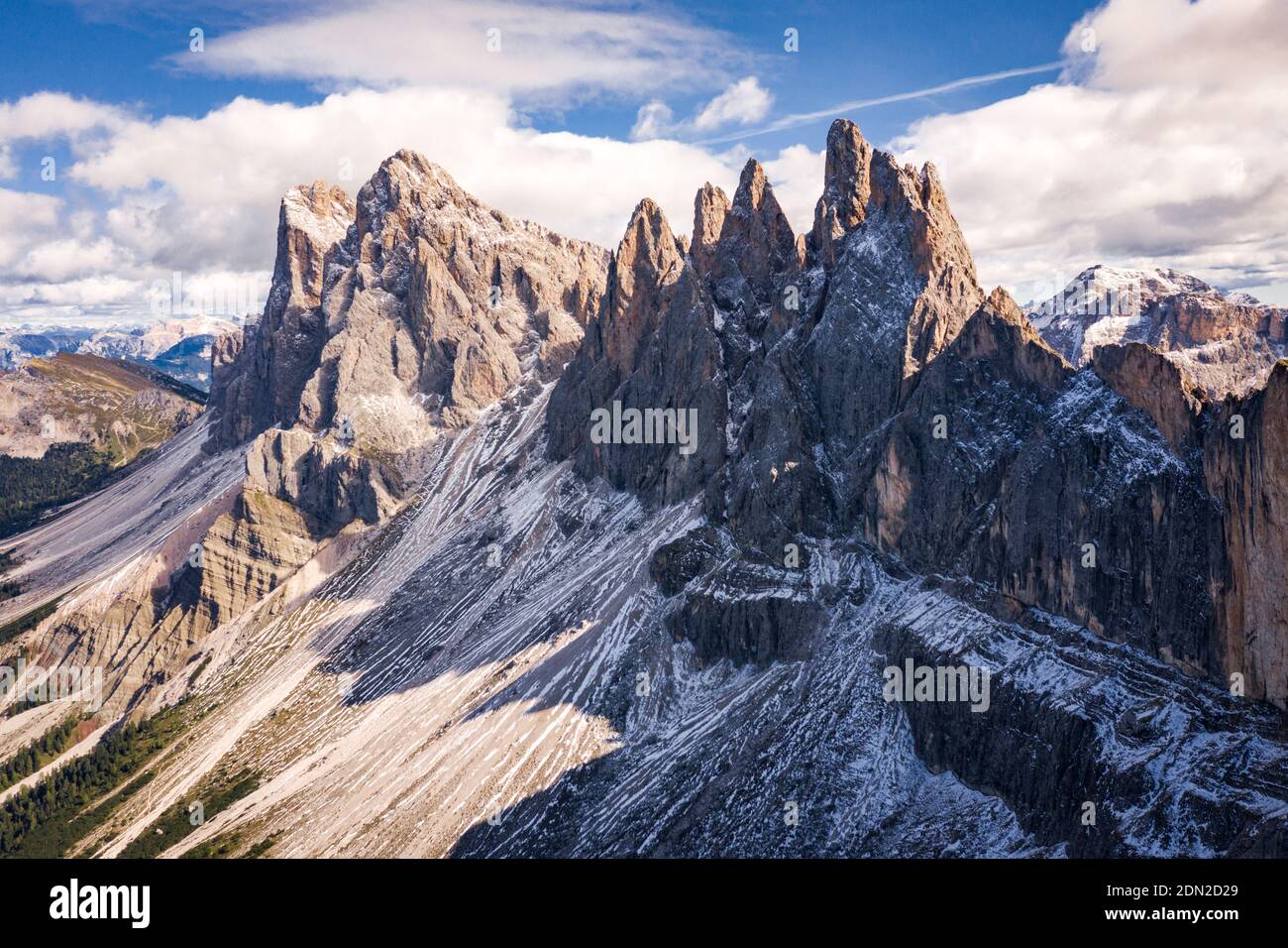 Bergkette der geisler Gruppe im Winter Stockfoto