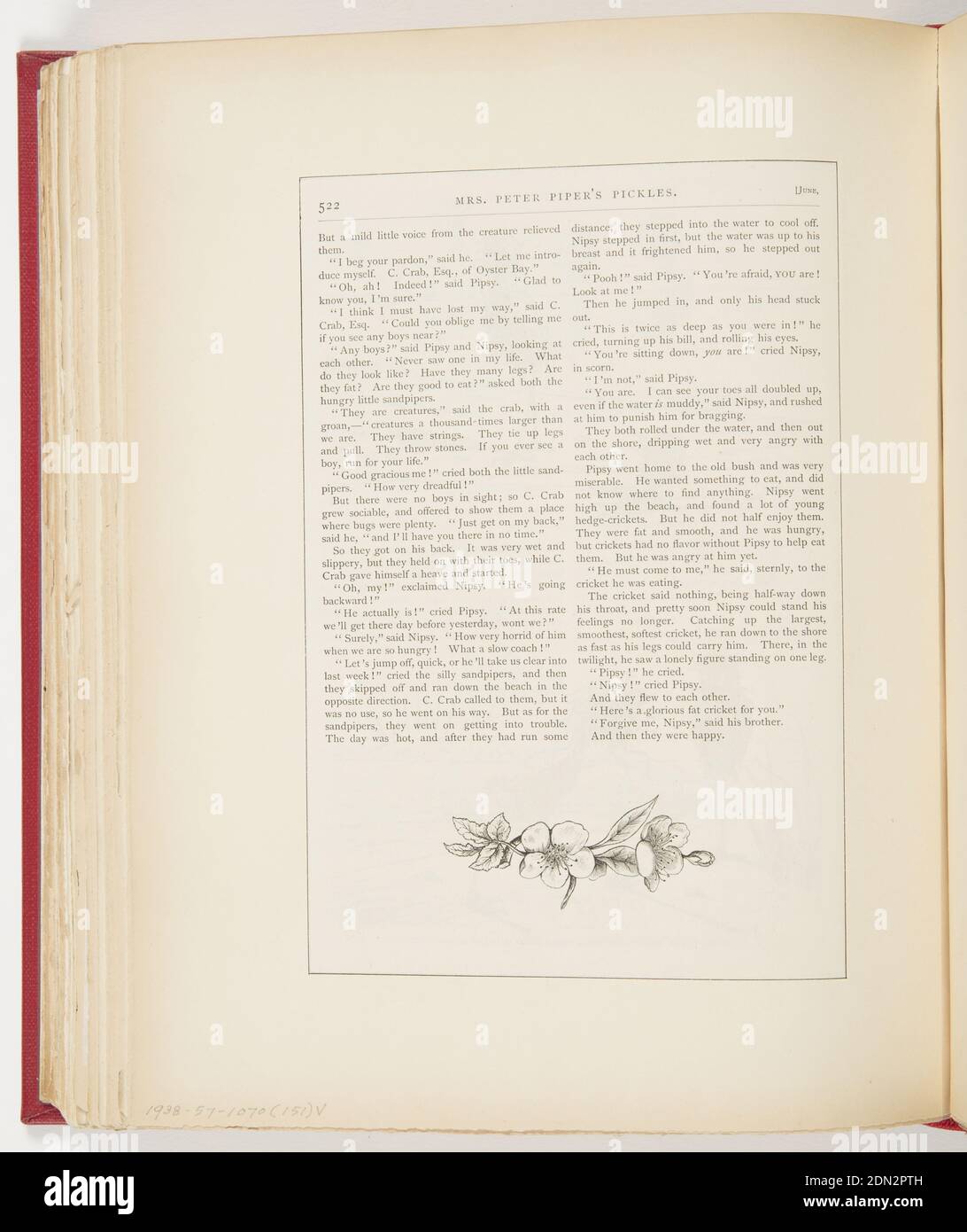 Mrs. Peter Piper's Pickle, gedruckt in schwarzer Tinte auf Papier, Kurzgeschichte auf zwei Krähen., USA, 1878, Ephemera, Ephemera, Ephemera Stockfoto
