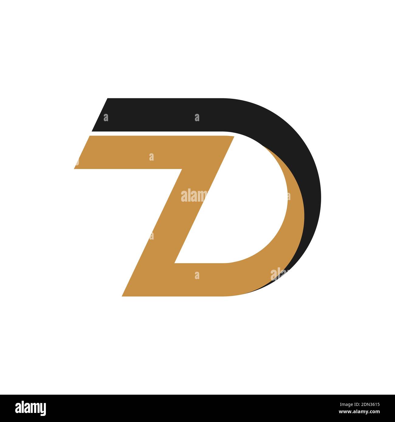 Kreative abstrakte Buchstaben zd Logo-Design. Logo mit verknüpftem Buchstaben dz. Stock Vektor