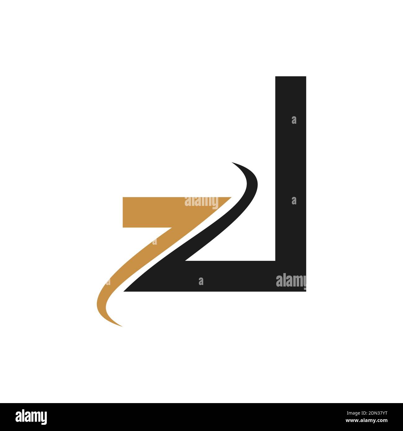 Kreative abstrakte Buchstaben zd Logo-Design. Logo mit verknüpftem Buchstaben dz. Stock Vektor