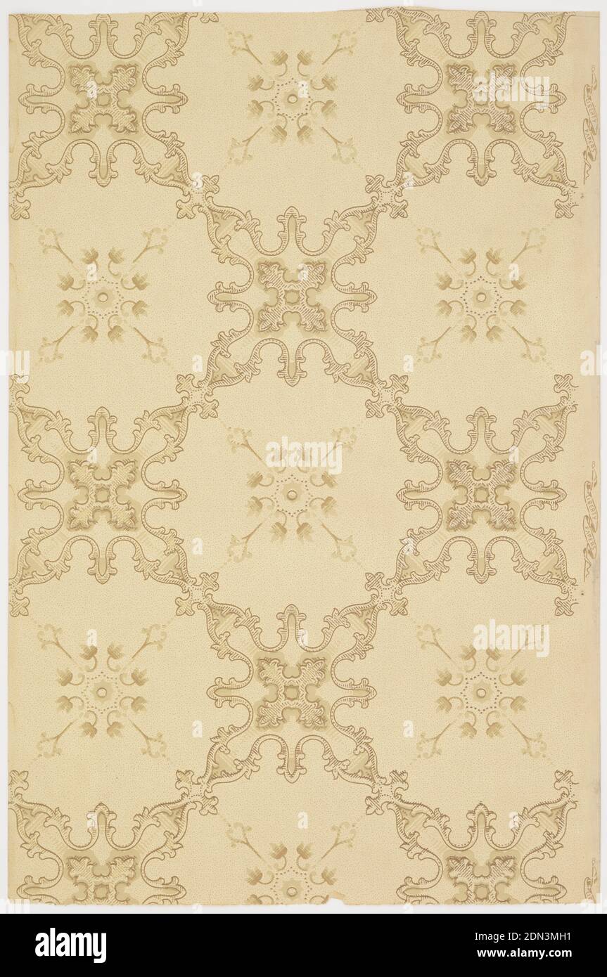 Deckenpapier, Liberty Wall Paper Company, Schuylerville, New York, maschinenbedrucktes Papier, Raster- oder Spaliermuster, Schuylerville, New York, USA, 1905–1915, Wandbeläge, Deckenpapier Stockfoto