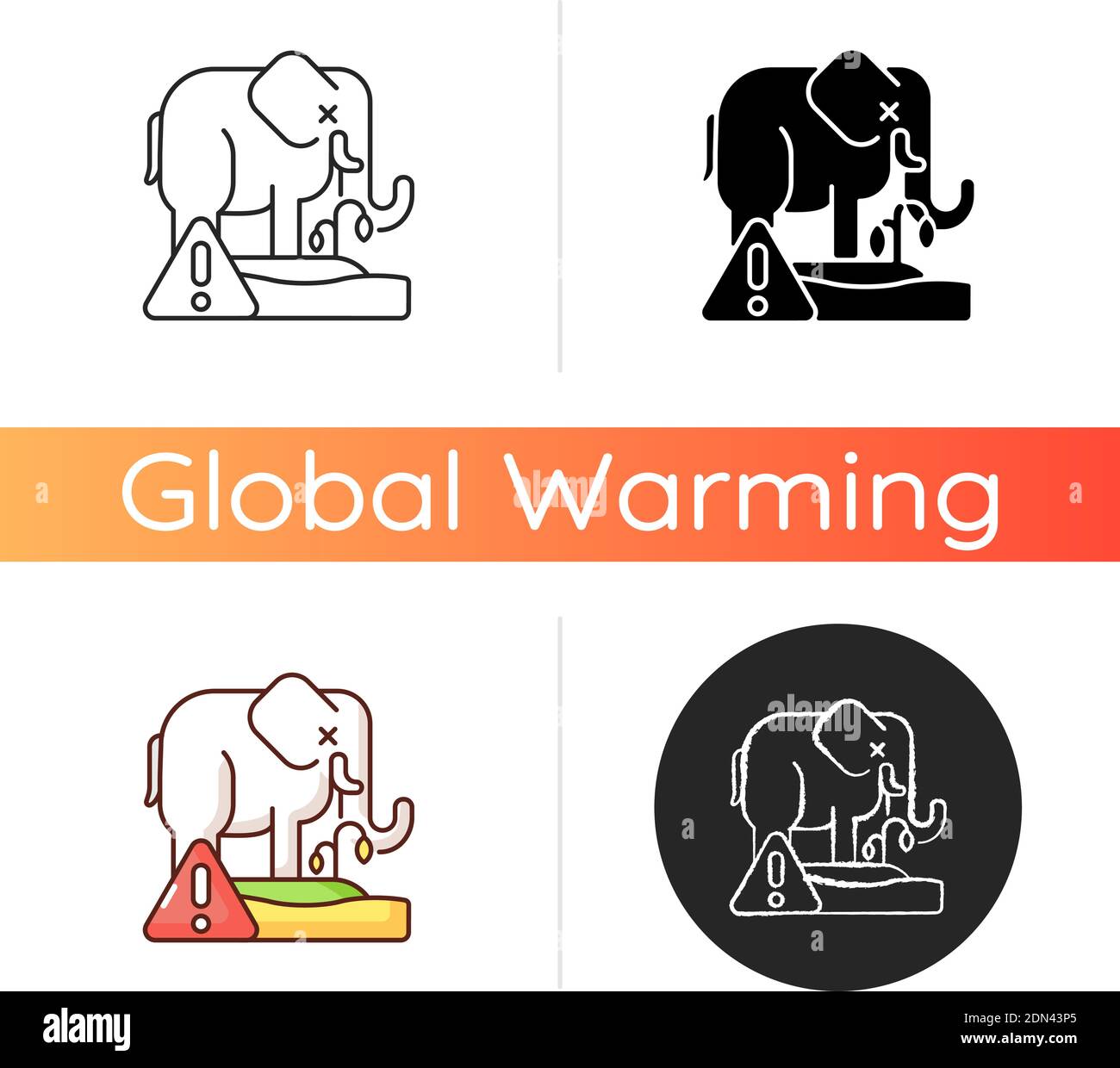 Symbol für das Aussterben der Biosphäre Stock Vektor