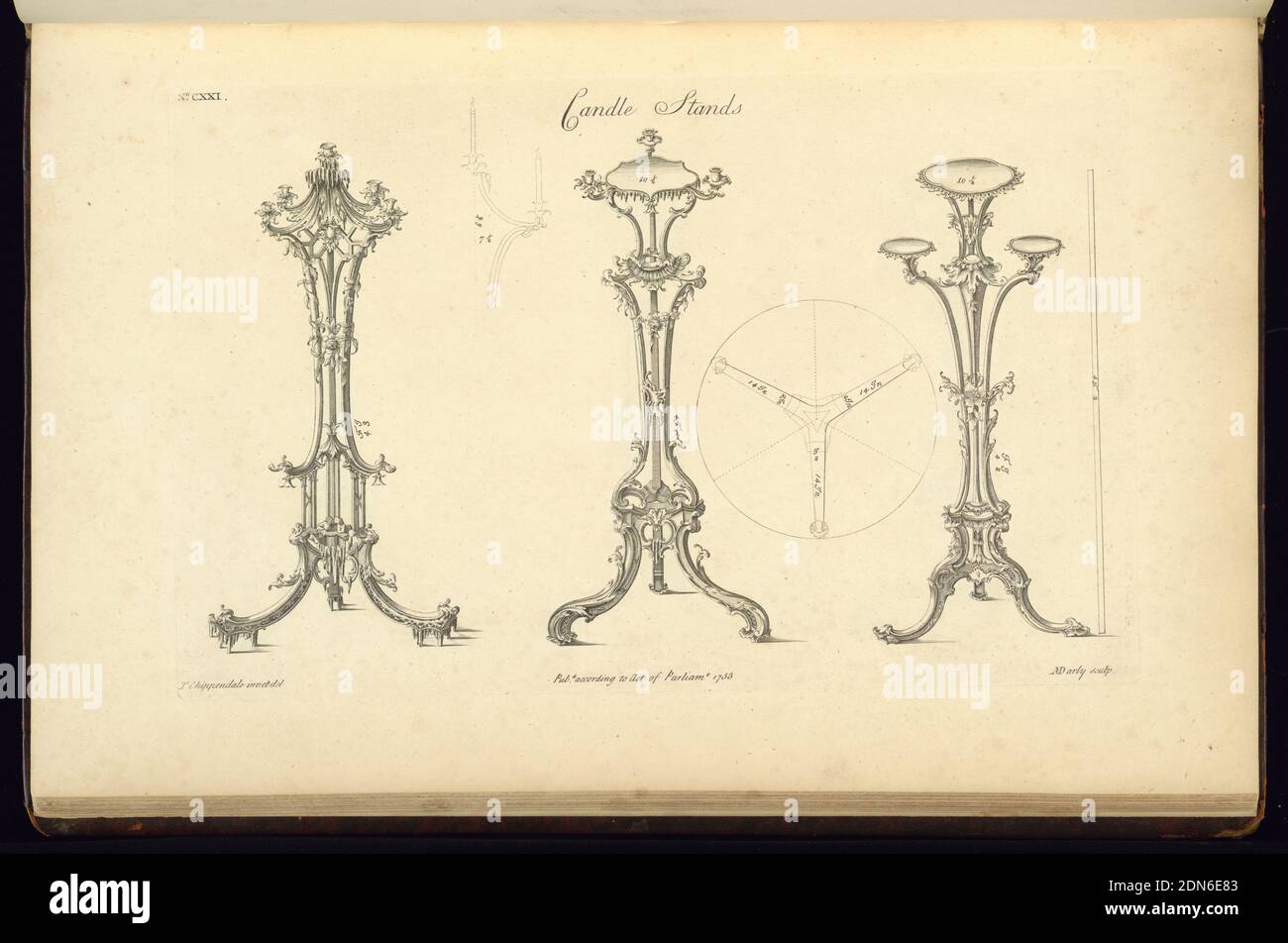 Der Direktor des Gentleman's and Cabinet-Maker's, Radierung auf weißem Papier, England, 1755, Möbel, Druck Stockfoto