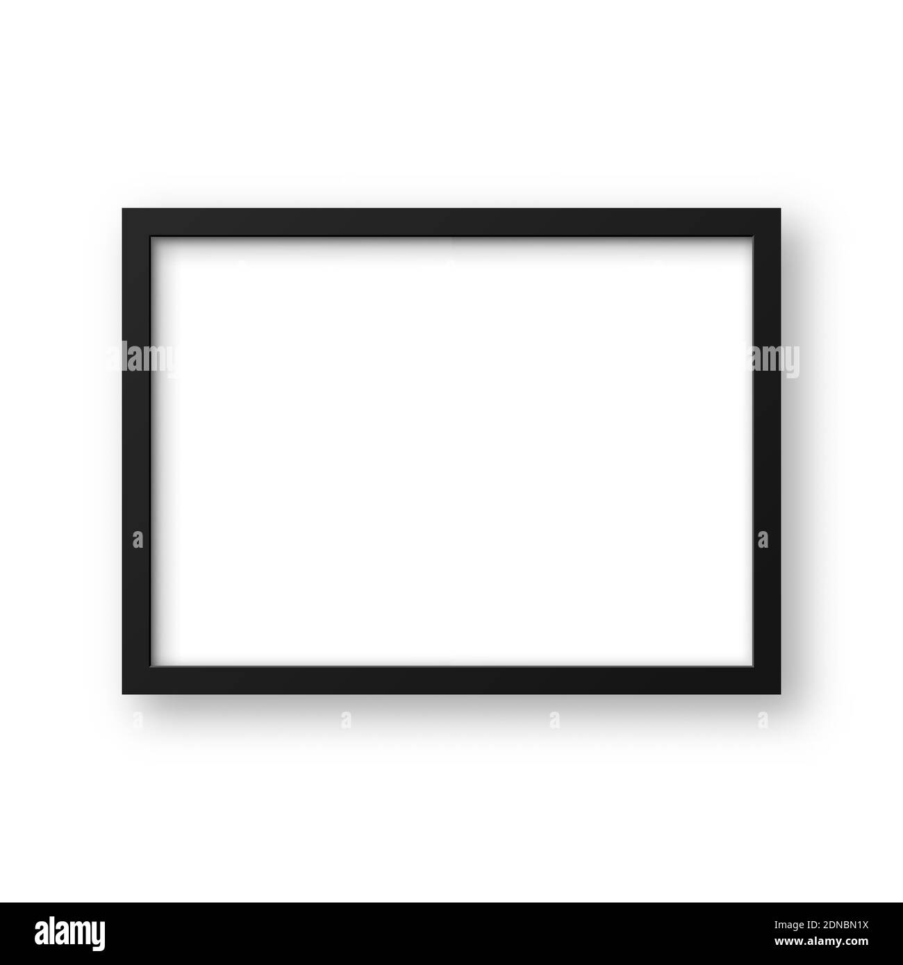 Realistischer Bilderrahmen isoliert auf weißem Hintergrund. Leeres Postermockup. Leerer Fotorahmen. Vektorgrafik. Stock Vektor