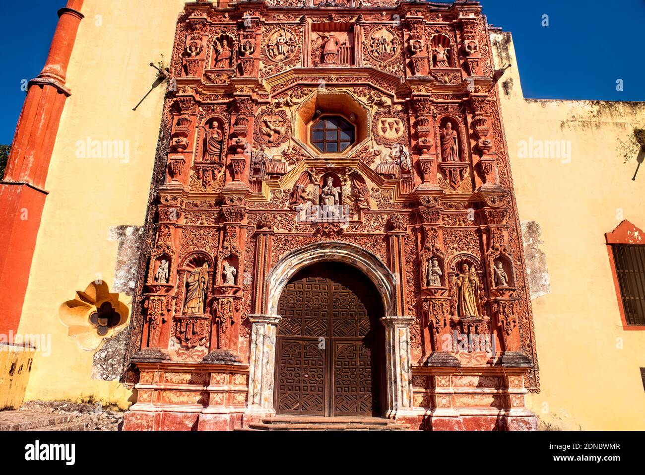 Die Misión Santa María del Agua de Landa Franziskanermission in den Bergen der Sierra Gorda, Queretaro, Mexiko Stockfoto