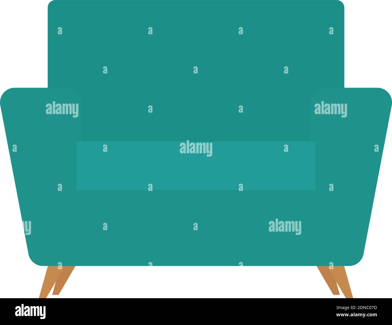 Isolated green sofa hygge style icon - Vector Stock Vektor