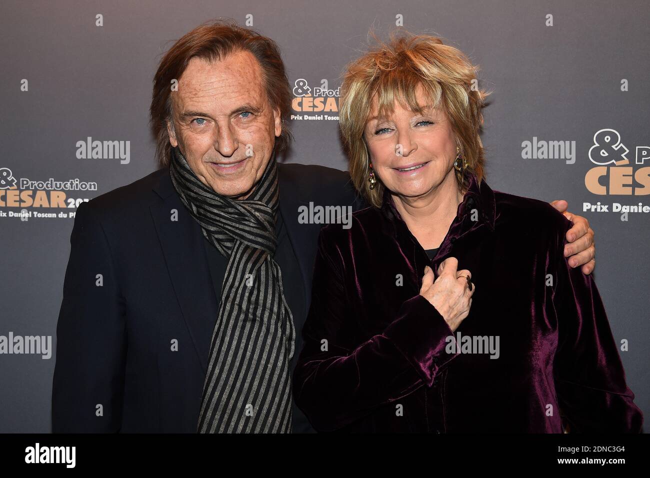 Alexandre Arcady und Daniele Thompson nahmen am 16. Februar 2015 an der Veranstaltung Le Diner des Producteurs im Hotel George V in Paris, Frankreich, Teil. Foto von Nicolas Briquet/ABACAPRESS.COM Stockfoto