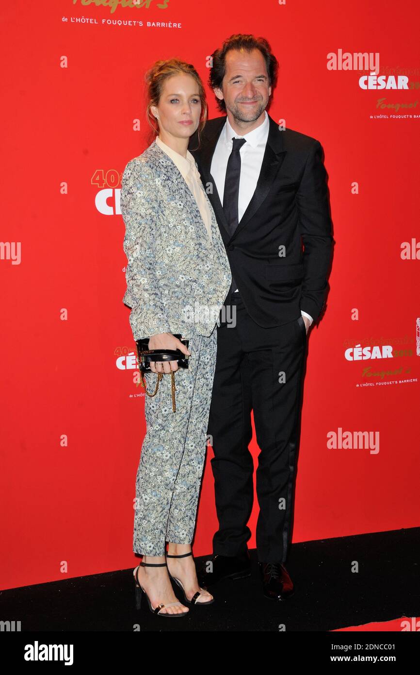 Odile d'Oultremont, Stephane De Groodt, der nach der 40. Verleihung der Cesar Film Awards (French Cinema Awards) am 20. Februar 2015 im Fouquet's Restaurant in Paris, Frankreich, zum Gala Diner eintrifft. Foto von Alban Wyters/ABACAPRESS.COM Stockfoto