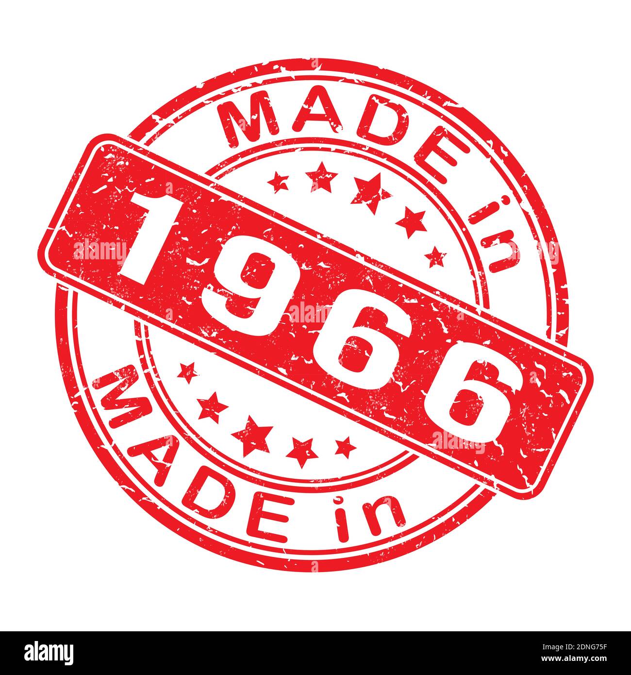Ein Abdruck eines Siegels oder einer Briefmarke mit der Inschrift AUS dem Jahre 1966. Etikett, Aufkleber oder Marke. Editierbare Vektordarstellung Stock Vektor