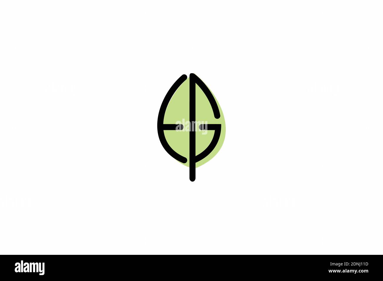 Icon Leaves oder Initial E G Logo Symbol Design Inspiration Stock Vektor