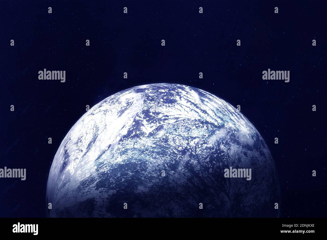 Exoplanet in einem weit dunklen Raum. Elemente dieses Bildes wurden von der NASA eingerichtet. Hochwertige Fotos Stockfoto