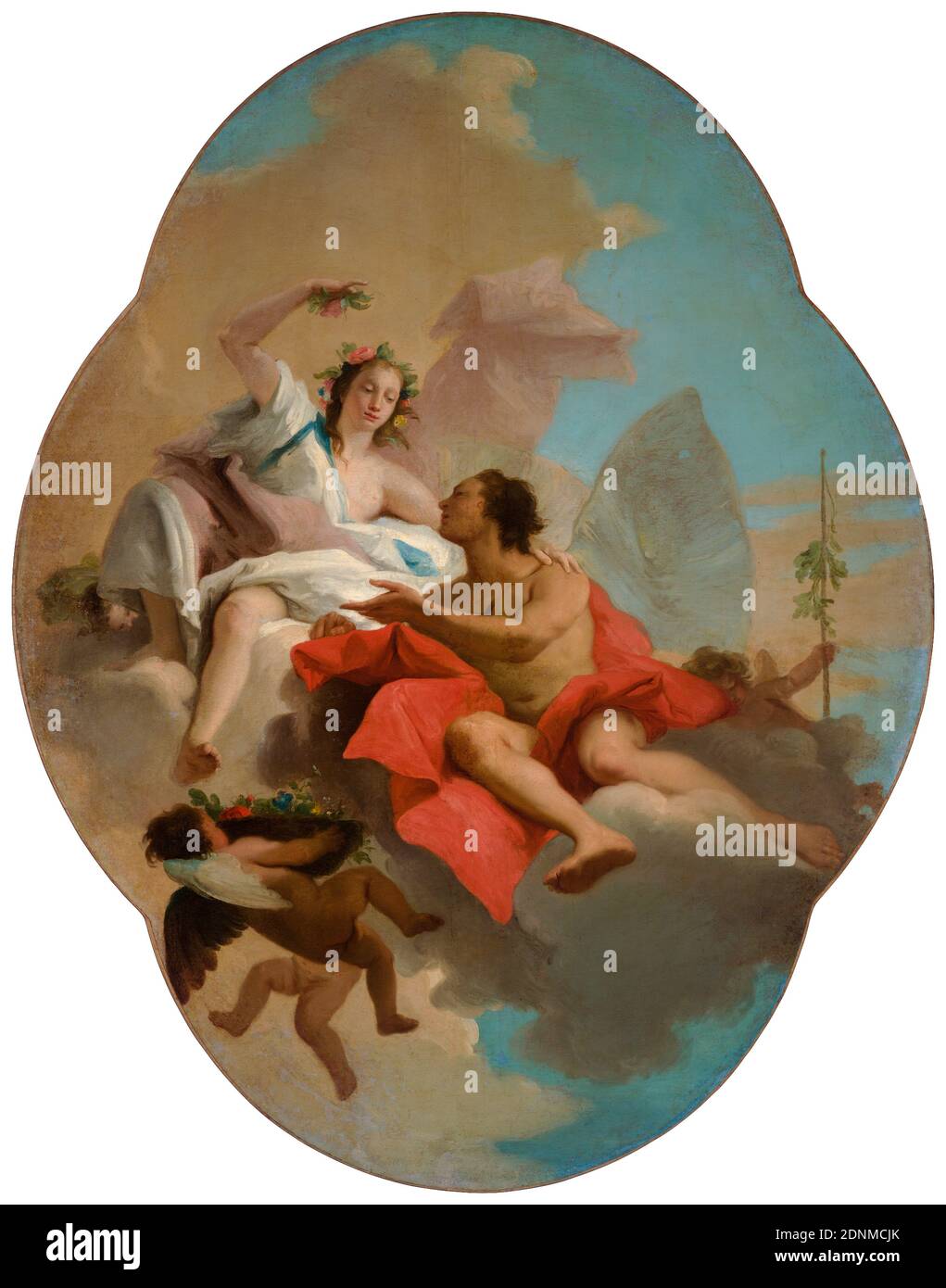 Flora und Zephyr, Gemälde von Giovanni Domenico Tiepolo, um 1760 Stockfoto