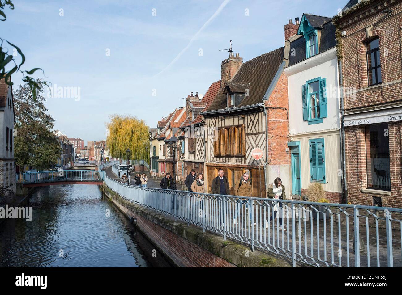 Amiens (Nordfrankreich): Bezirk Saint-Leu im Herbst Stockfoto
