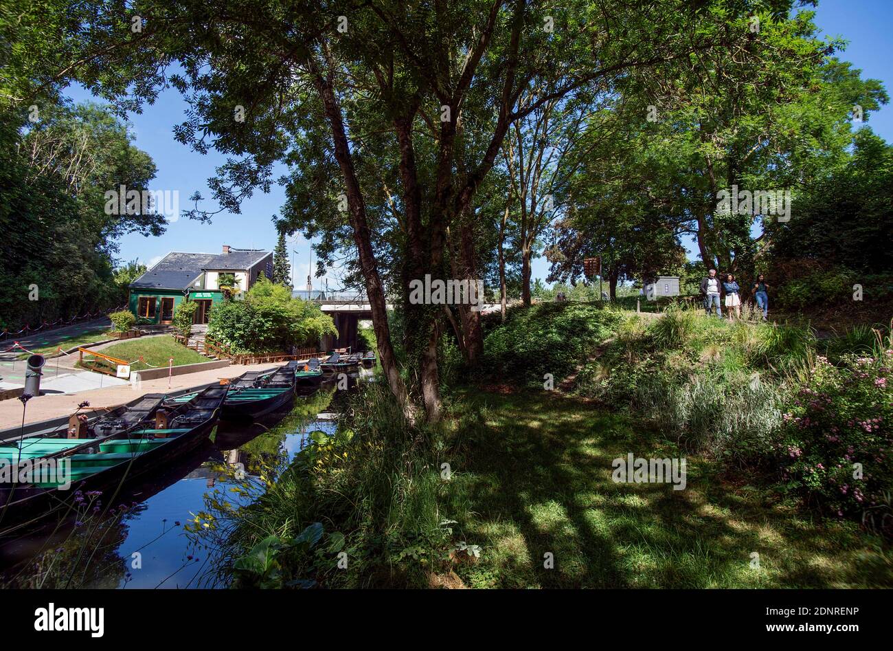 Amiens (Nordfrankreich): Die schwimmenden Gärten (französische "Hortillonnages"), die in Ziergärten umgewandelt wurden Stockfoto