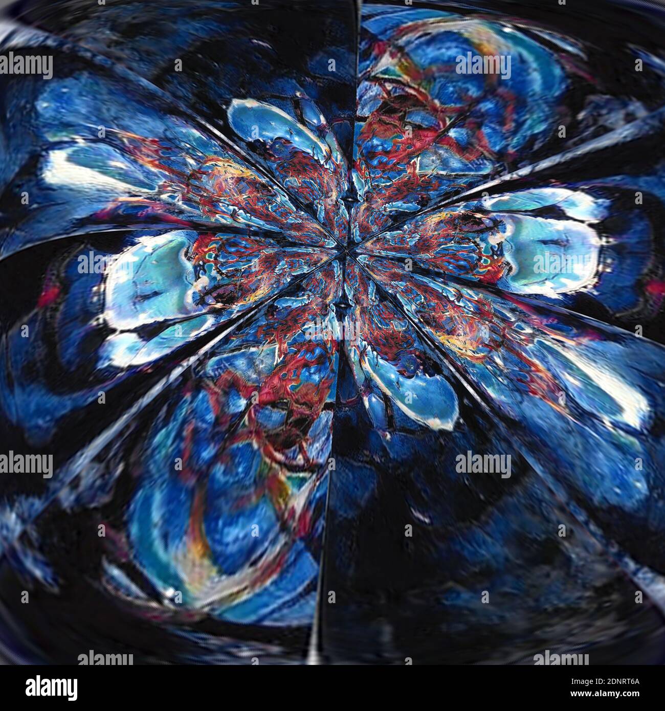 Mitternachtsblau abstrakt. Bildende Kunst digitale Malerei. Stockfoto