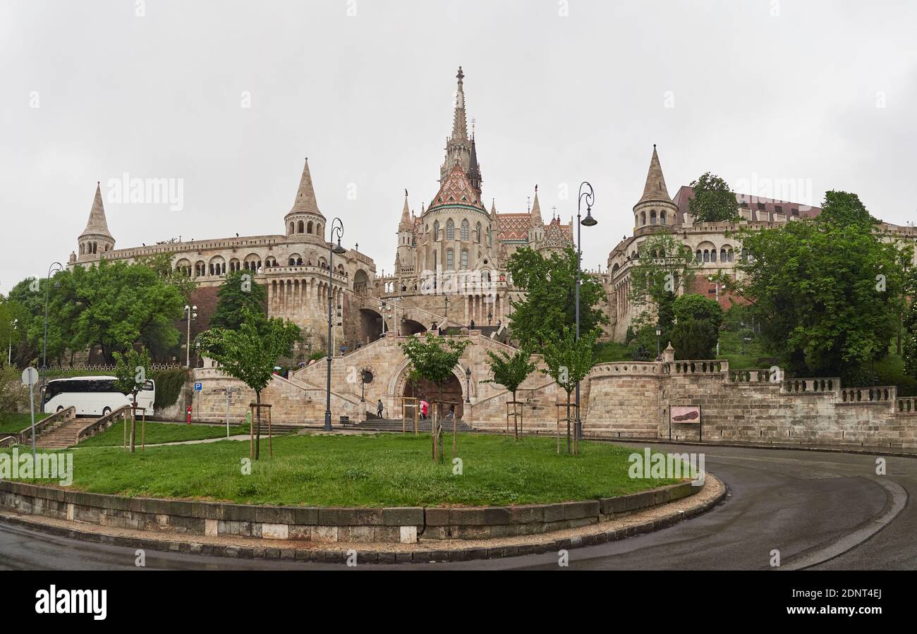 Budapester Fischerbastei auf dem Burgberg, Teil des Burgviertels Buda, Ungarn Stockfoto