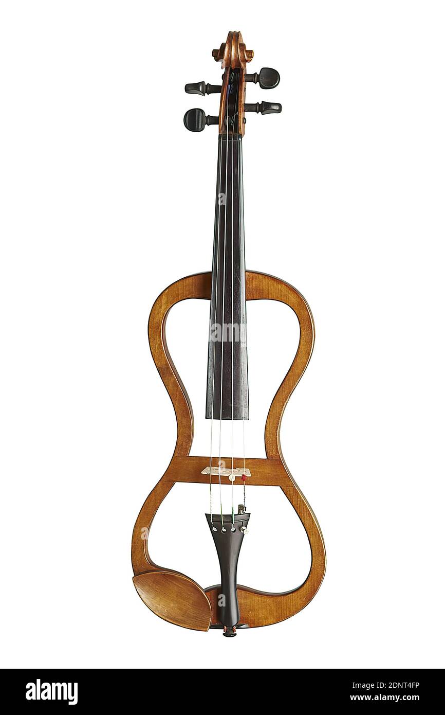Gebrüder Wolff, Silent Violin, Buche, Gesamtlänge: 583 mm (Gesamtlänge); klingende Saitenlänge: 320 mm; Breite: 190 mm (max. Körperbreite); Höhe: 18 mm (Rahmenstärke), unmarkiert, Saiteninstrumente Stockfoto