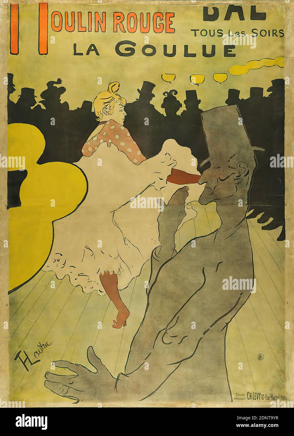 Imprimerie Ch. Levy, Henri de Toulouse-Lautrec, Moulin Rouge - La Goulue, Papier, Lithographie, gesamt: Höhe: 169 cm; Breite: 123,2 cm, signiert: U. li. Im Druck: HTLautrec, Veranstaltungsplakate, Tänzerin Stockfoto