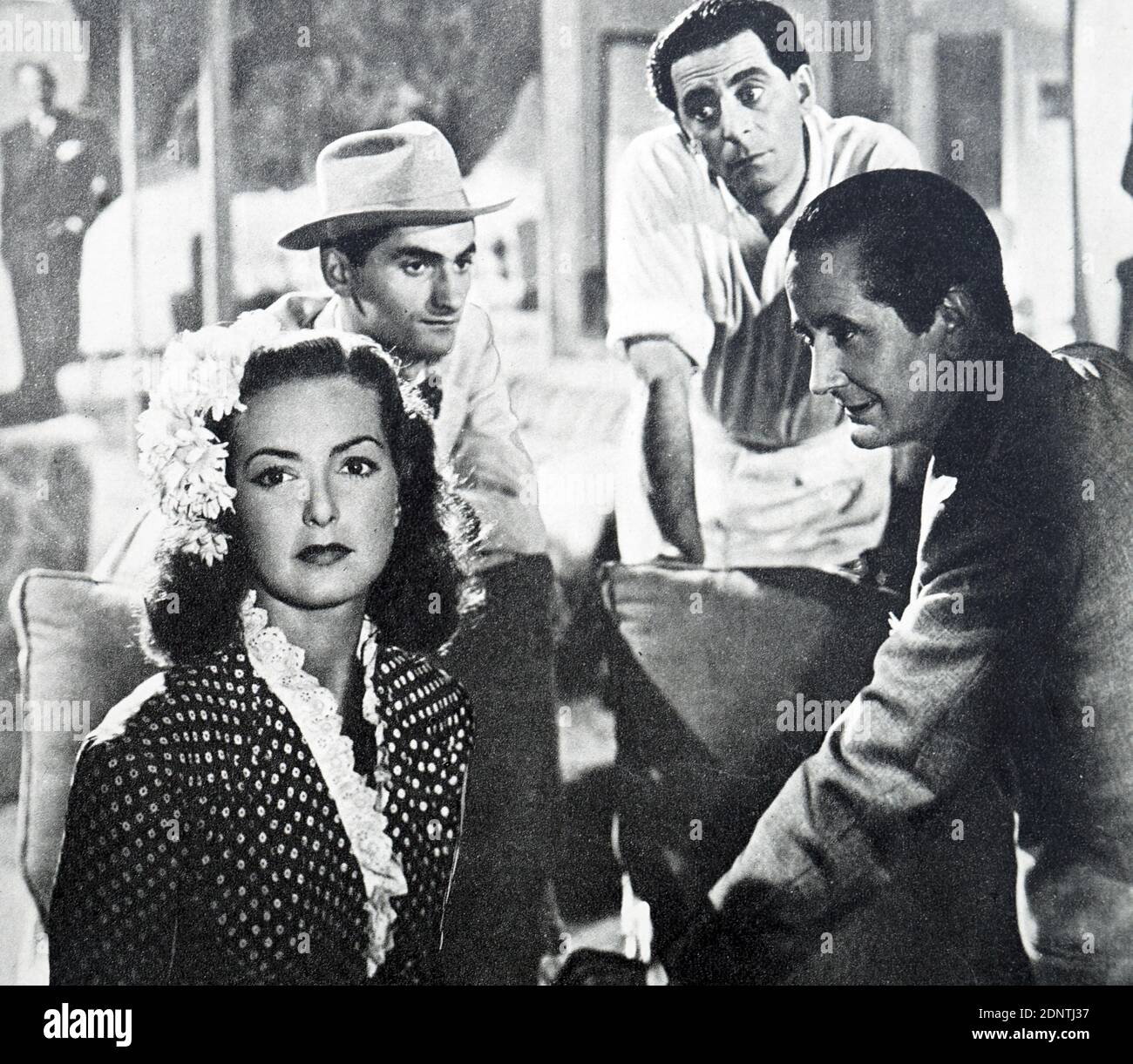 Filmstill aus 'One Night With You' mit Nino Martini, Bonar Colleano, Patricia Roc und Stanley Holloway. Stockfoto