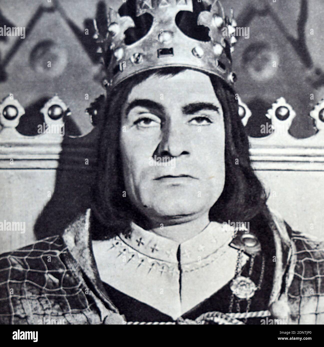 Filmstill aus 'Richard III' mit Laurence Olivier, Ralph Richardson, John Gielgud und Claire Bloom. Stockfoto