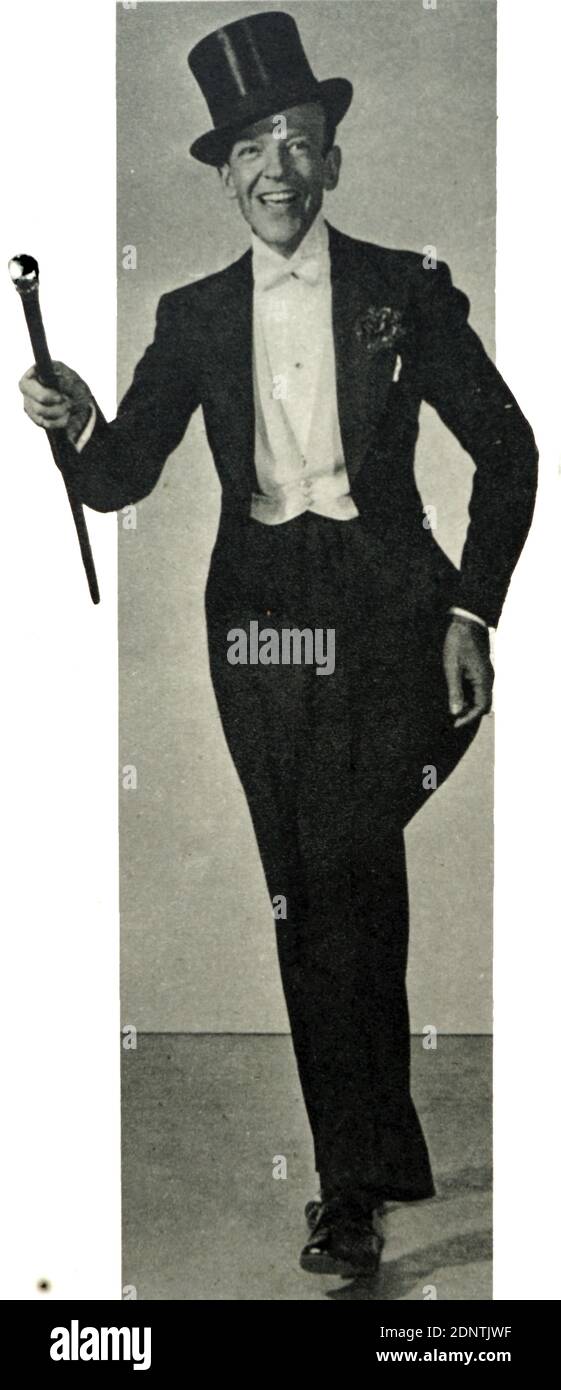 Foto von Fred Astaire (1899-1987), einem amerikanischen Tänzer, Sänger, Schauspieler, Choreografen und Fernsehmoderator. Stockfoto