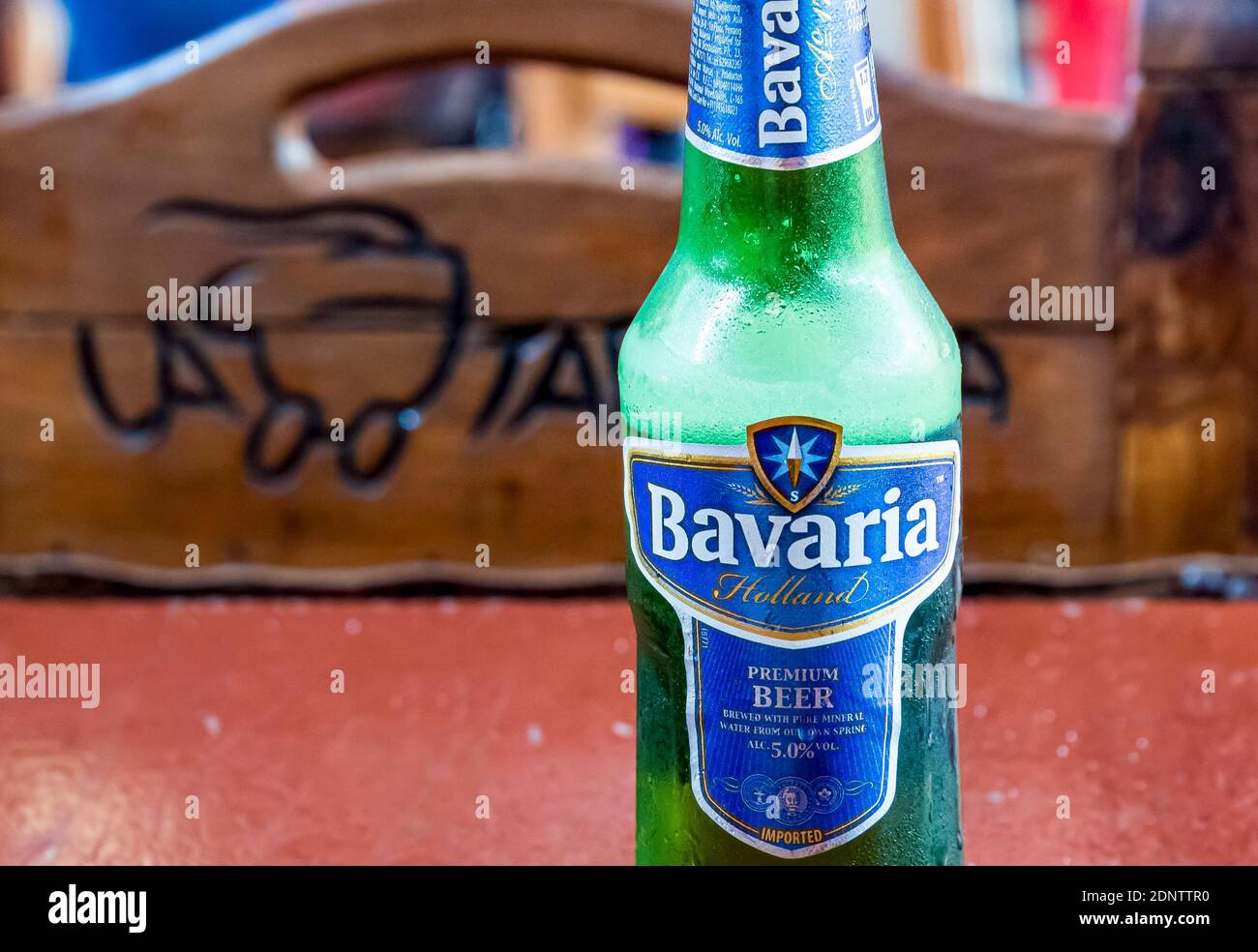 Bavaria Bier im Privatrestaurant, Santa Clara, Kuba Stockfoto