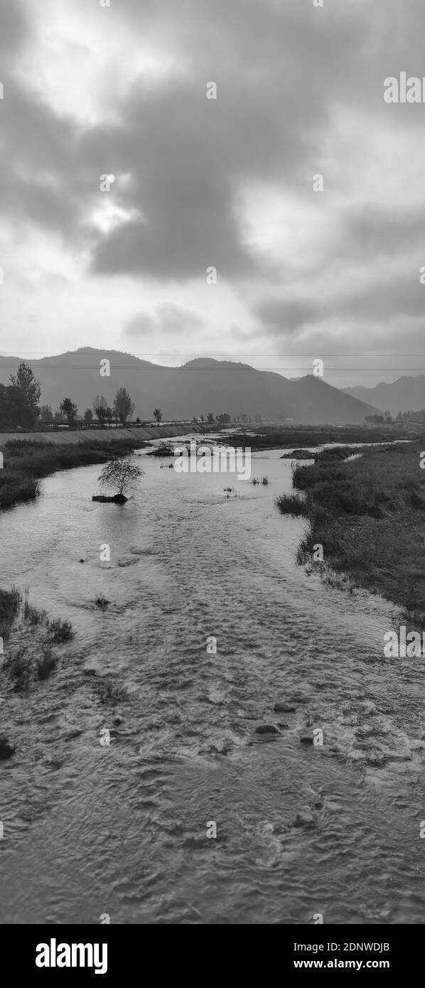 Funiu alten Storch Fluss Feuchtgebiet in henan Stockfoto