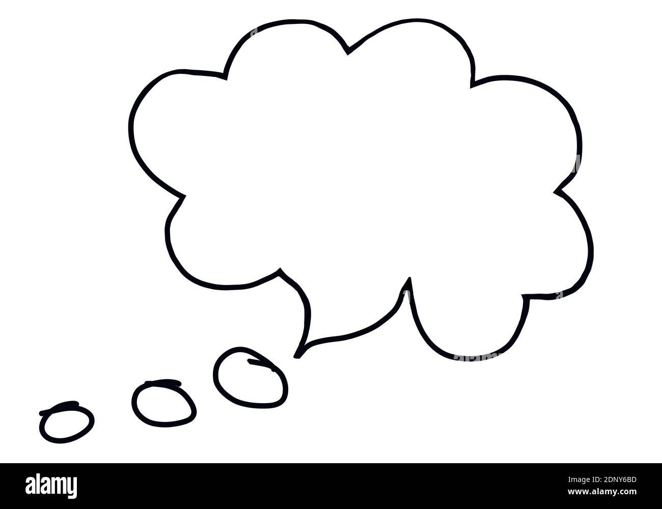 Bubble Dialog Doodle Hand gezeichnet. Cartoon leere Wolke Stockfoto