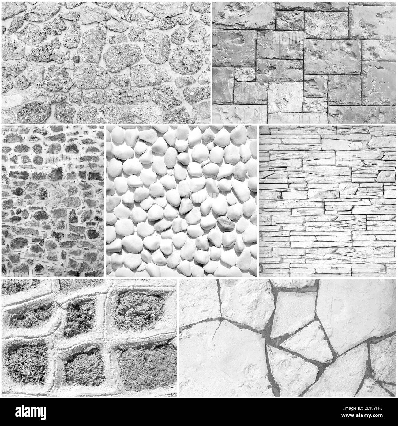 Weiße alte Ziegelstein Wand Collage für Textur oder Hintergrund Stockfoto