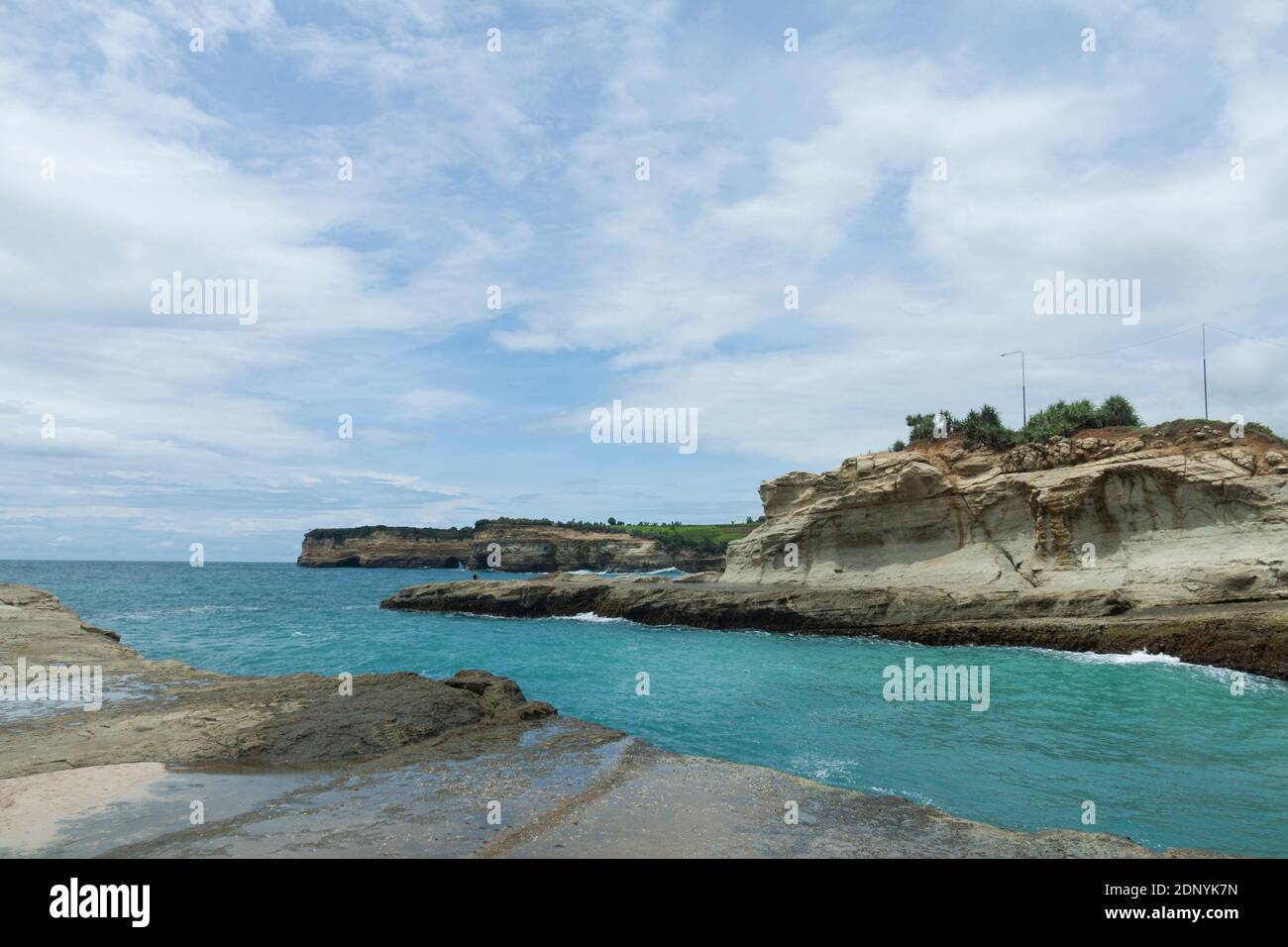 Klayar Beach ist eines der touristischen Ziele in Pacitan Bezirk, Ost-Java. Stockfoto