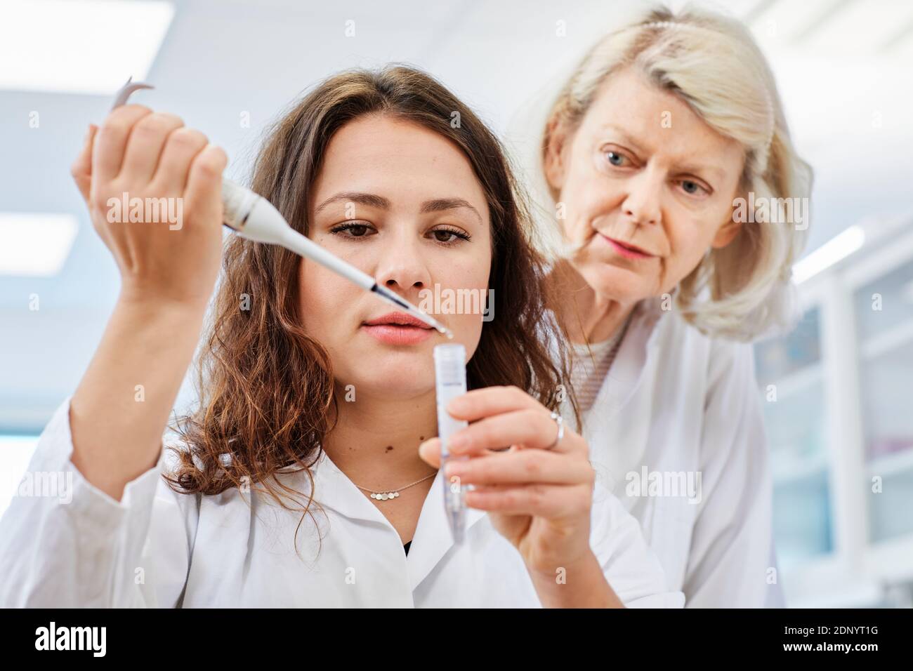Frauen arbeiten im Labor Stockfoto