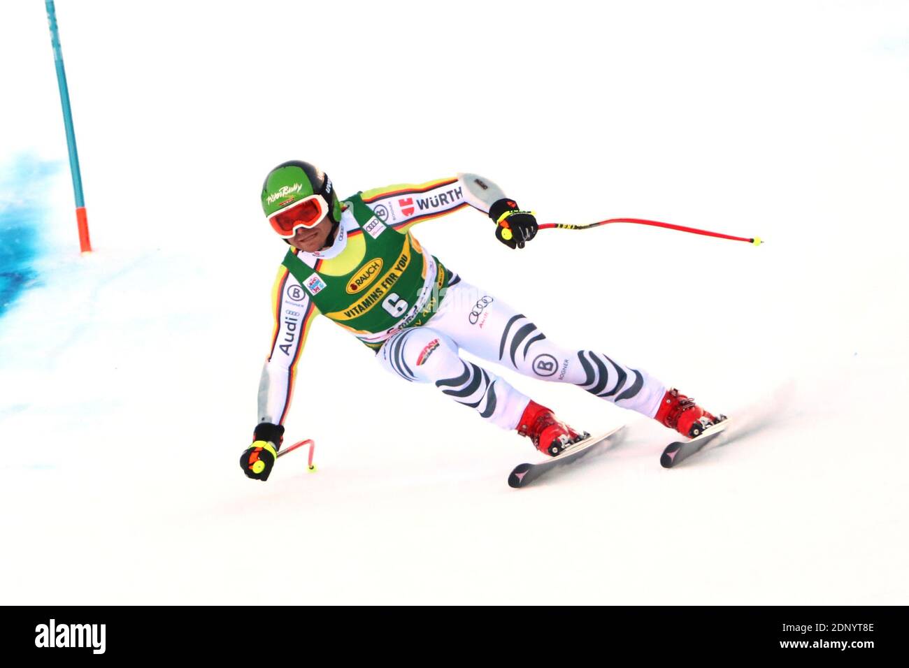 Groden, Italien. Dezember 2020. FIS Alpiner Skiweltcup - Covid-19 Outbreak - 2. Herren Super-G Event am 18/12/2020 in Gröden, Italien. In Aktion Andreas Sander (GER) (Foto: Pierre Teyssot/ESPA-Images) Credit: European Sports Photo Agency/Alamy Live News Stockfoto