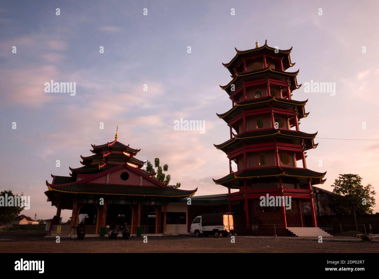 Cheng Ho Moschee mit chinesischer Architektur, im Jember Bezirk, Ost-Java. Stockfoto