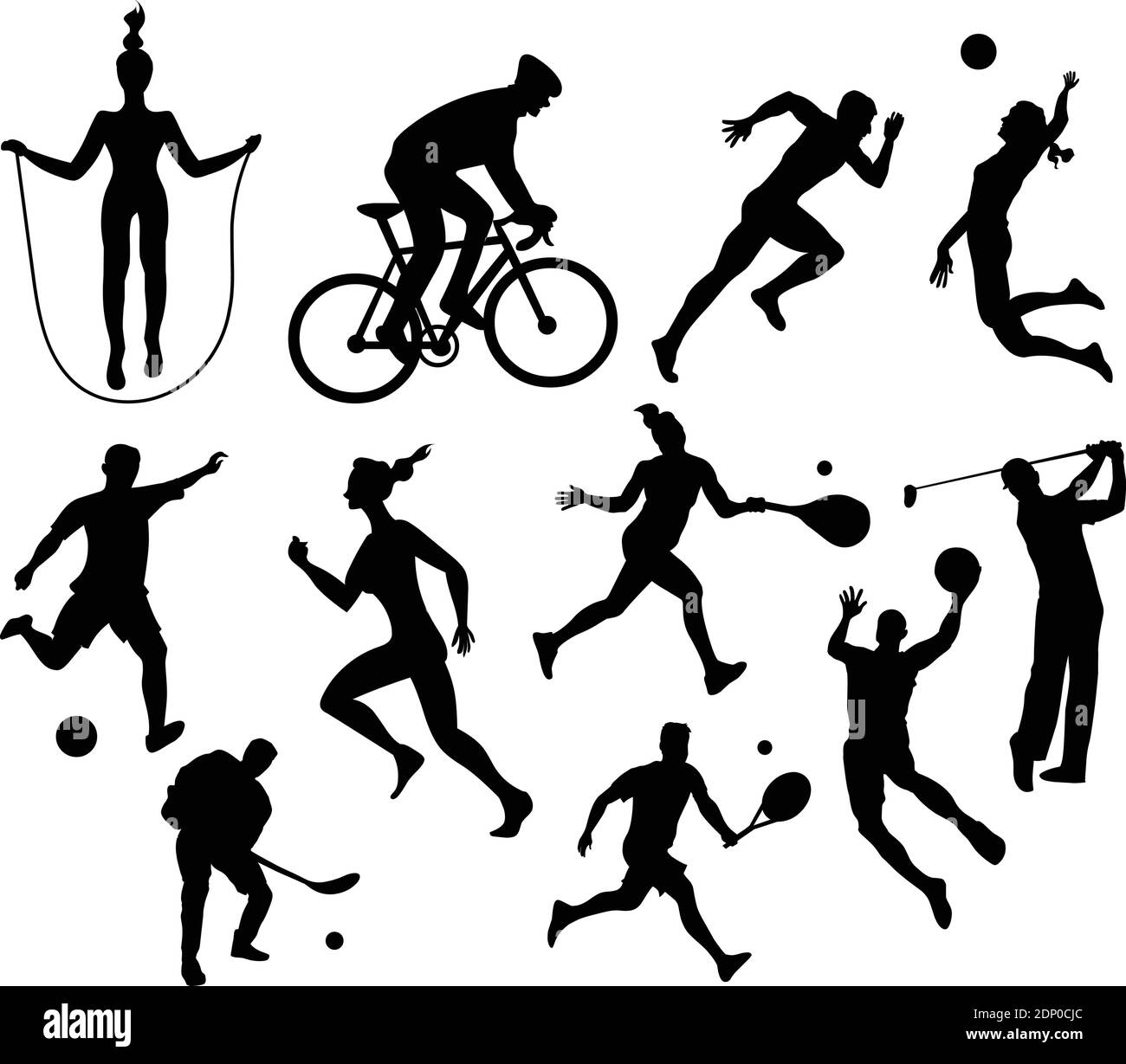 Silhouette Sport Vielfalt Stock Illustration Stock Vektor